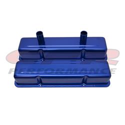 Picture of CFR HZ-8215-PBL Aluminum Stamped Tall Valve Covers Chevy Small Block Circle Track 283- 400 - Anodized Blue