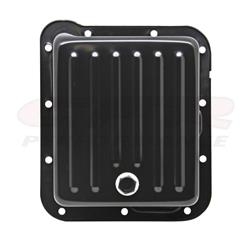 CFR HZ-9530-PBK Ford C4 Steel Transmission Pan44; Case Fill Style Deep Sump - Black