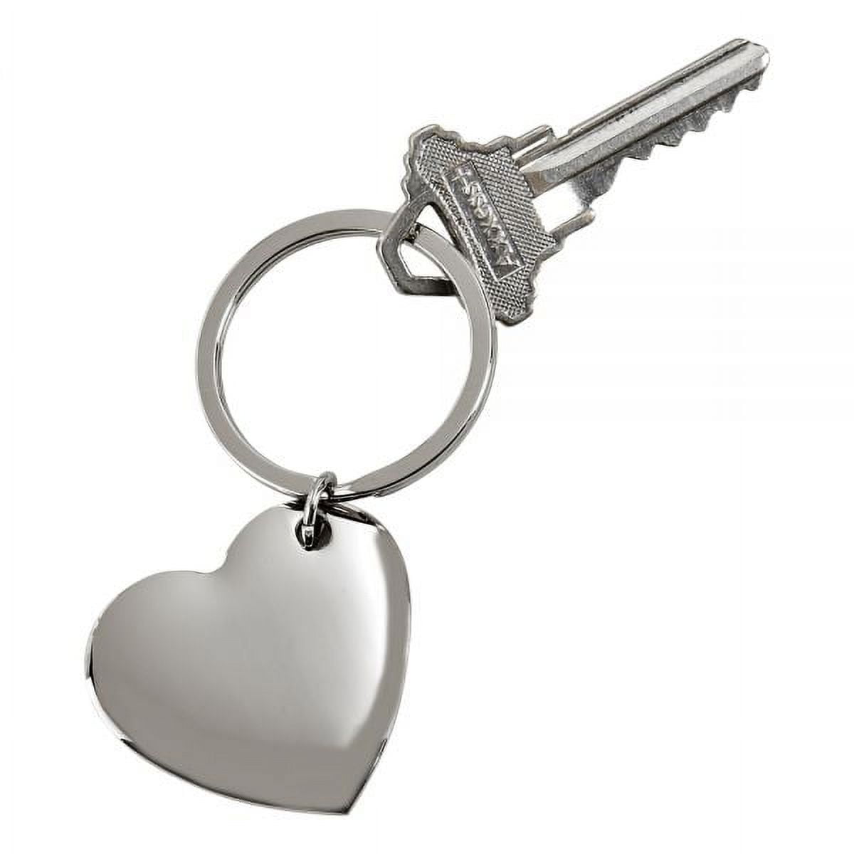 002507 1.5 x 1.5 in. Cupid Heart Shaped Key Ring, Nickel Plated - Silver -  Creative Gifts International