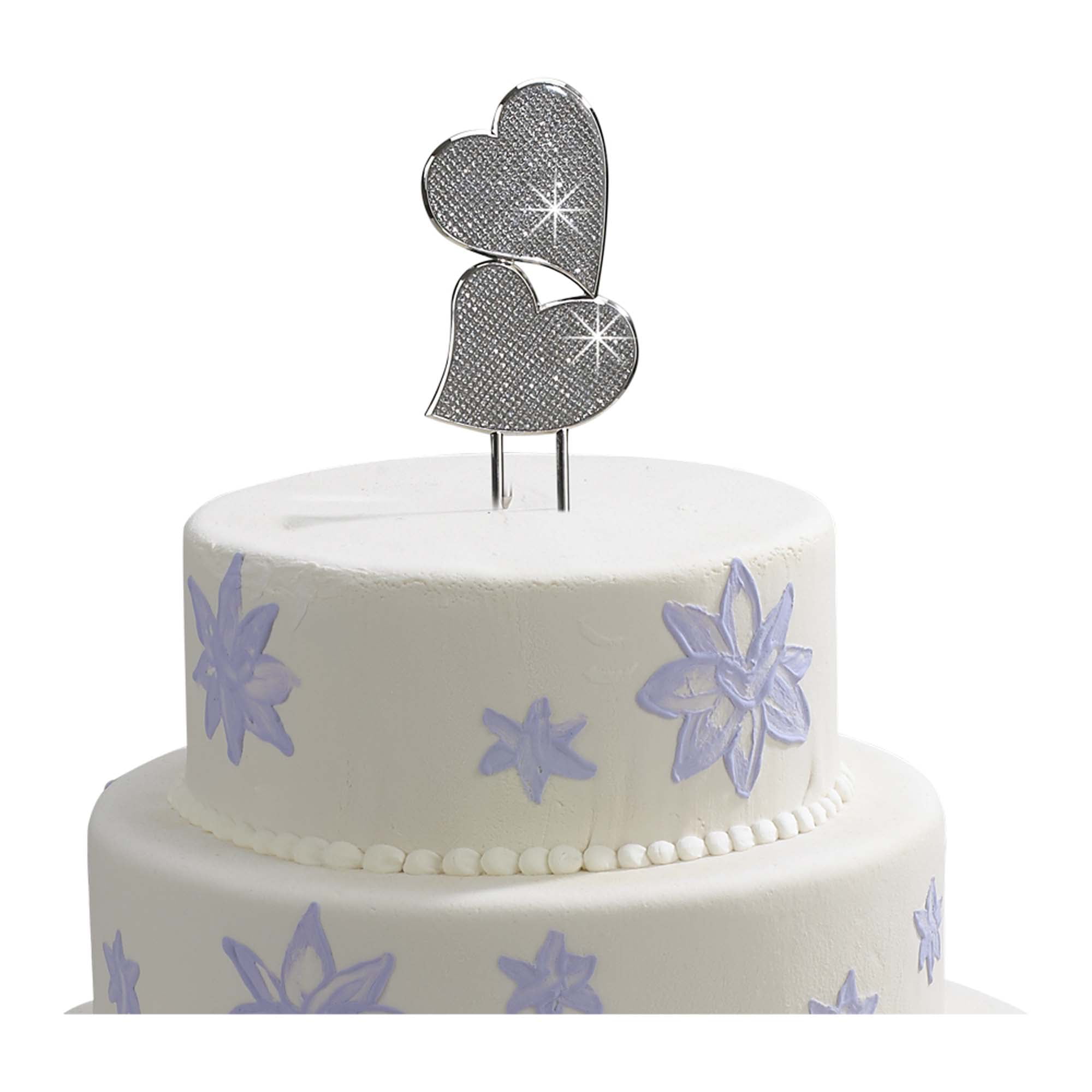 Picture of Creative Gifts International 003930 7 in. Glitter Galore Double Heart Cake Topper