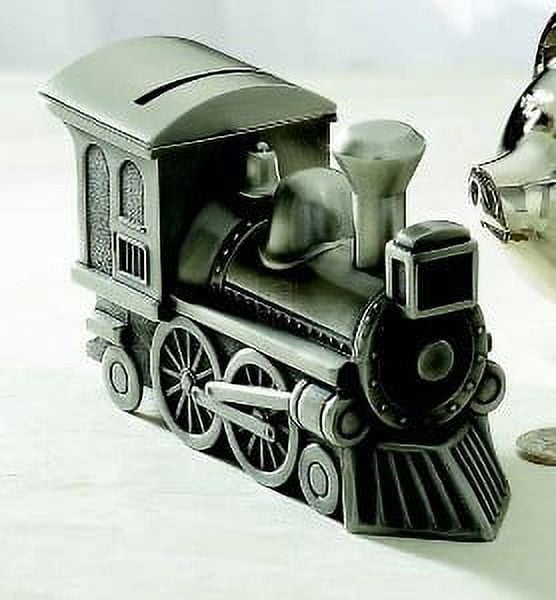Picture of Creative Gifts International 022168 3.25 x 2 x 6 in. Pewter Finish Train Bank - Black