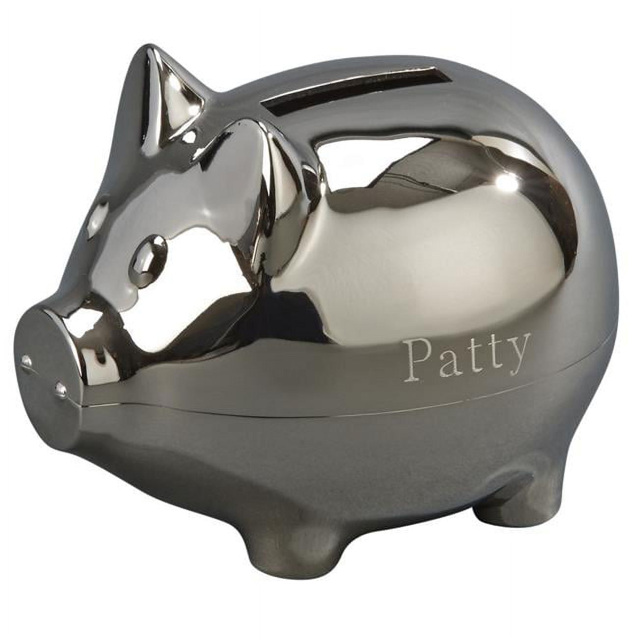 Picture of Creative Gifts International 023238 4 x 3 in. Nickel Plated Pig Bank&#44; Small - White