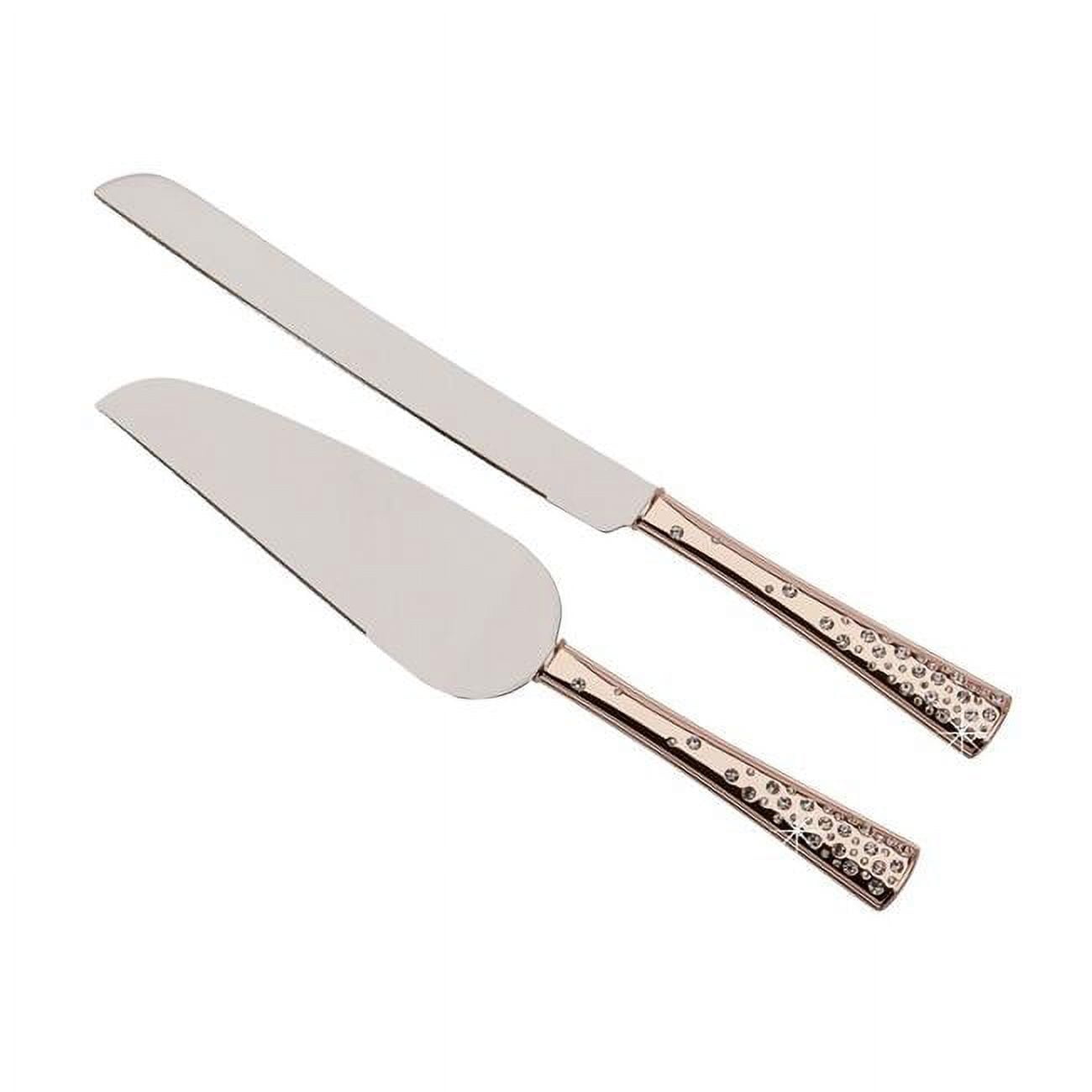 Picture of Creative Gifts International 025574 13 in. Long Galaxy Rose Knife & Server Set - Gold