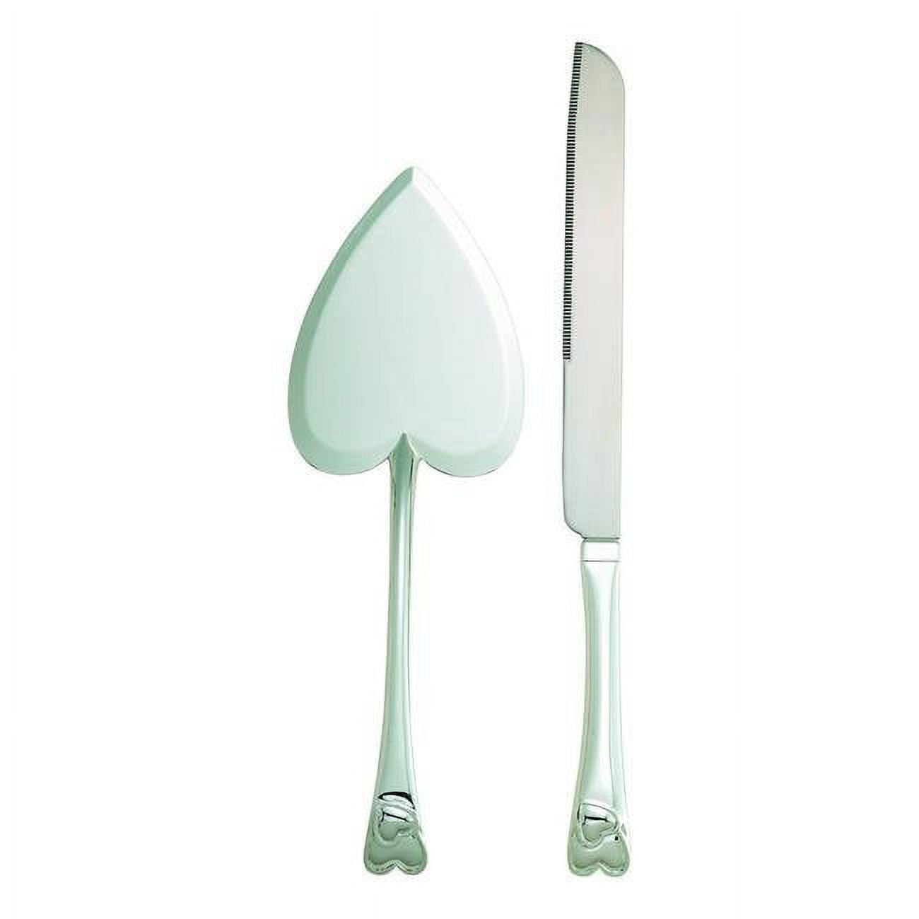 Picture of Creative Gifts International 025593 Heart Handle Cake Knife & Server Set - Nickel Plated
