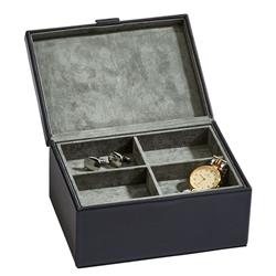 Picture of Creative Gifts International 056571 7 x 5 in. Leather Box with Lift Out Tray&#44; Black