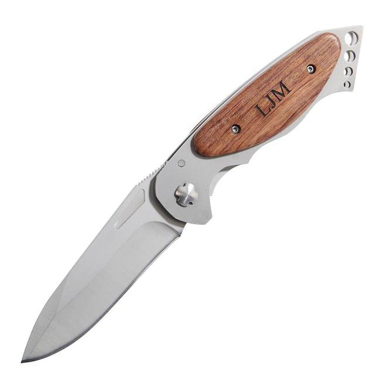 Picture of Creative Gifts 002412 4.63 in. Stainless Steel Locking Pocket Knife with Wood Handle