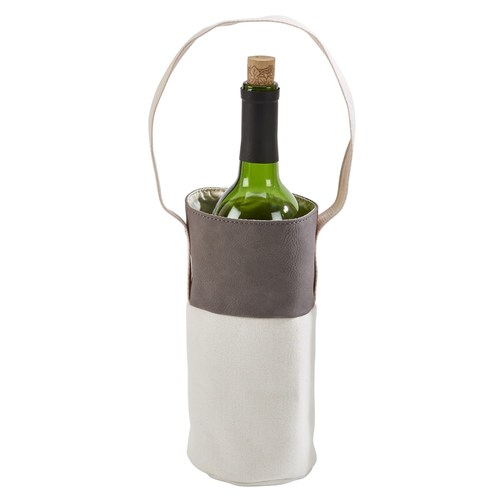 Picture of Creative Gifts International 002333 Leatherette Wine Tote&#44; Grey