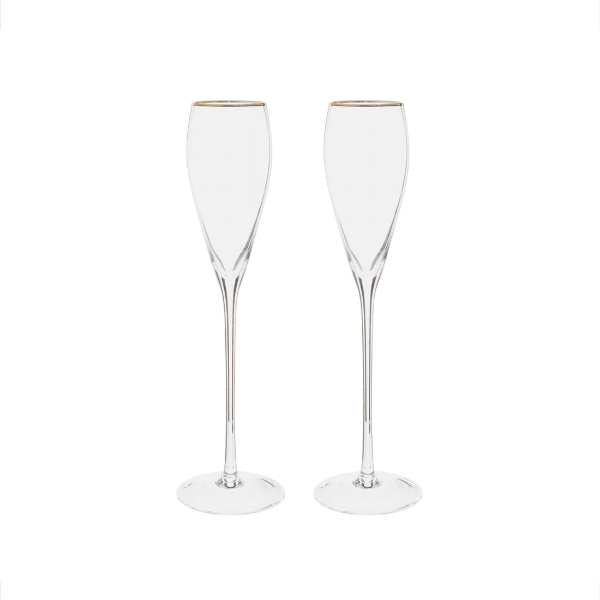 Picture of Creative Gifts 003844 8 oz Rim Tapered Champagne Flutes Set - Set of 2