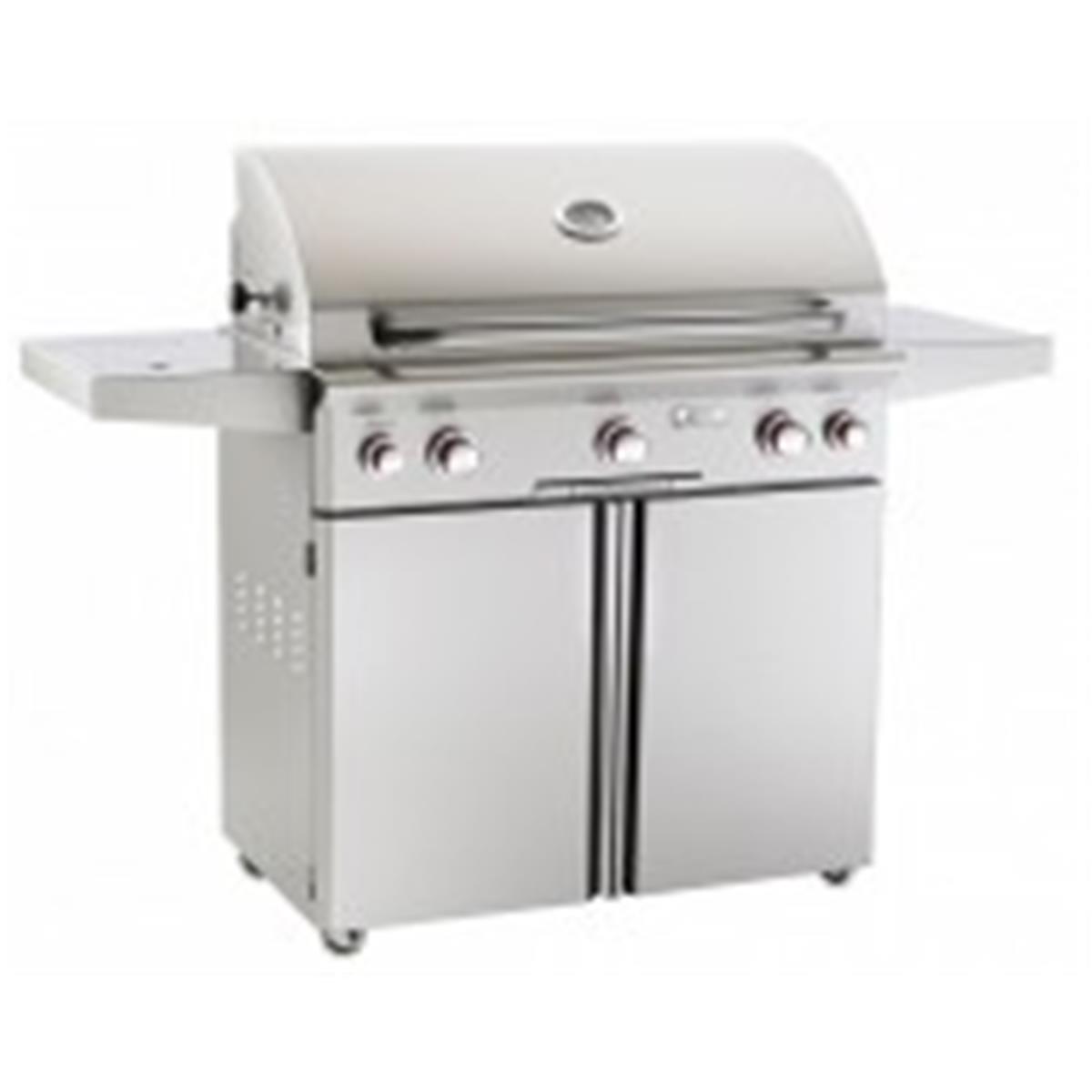 Picture of American Outdoor Grill 36PCT 36 in. T-Series 3 Burner Freestanding Propane Gas Grill with Rotisserie & Single Sideburner