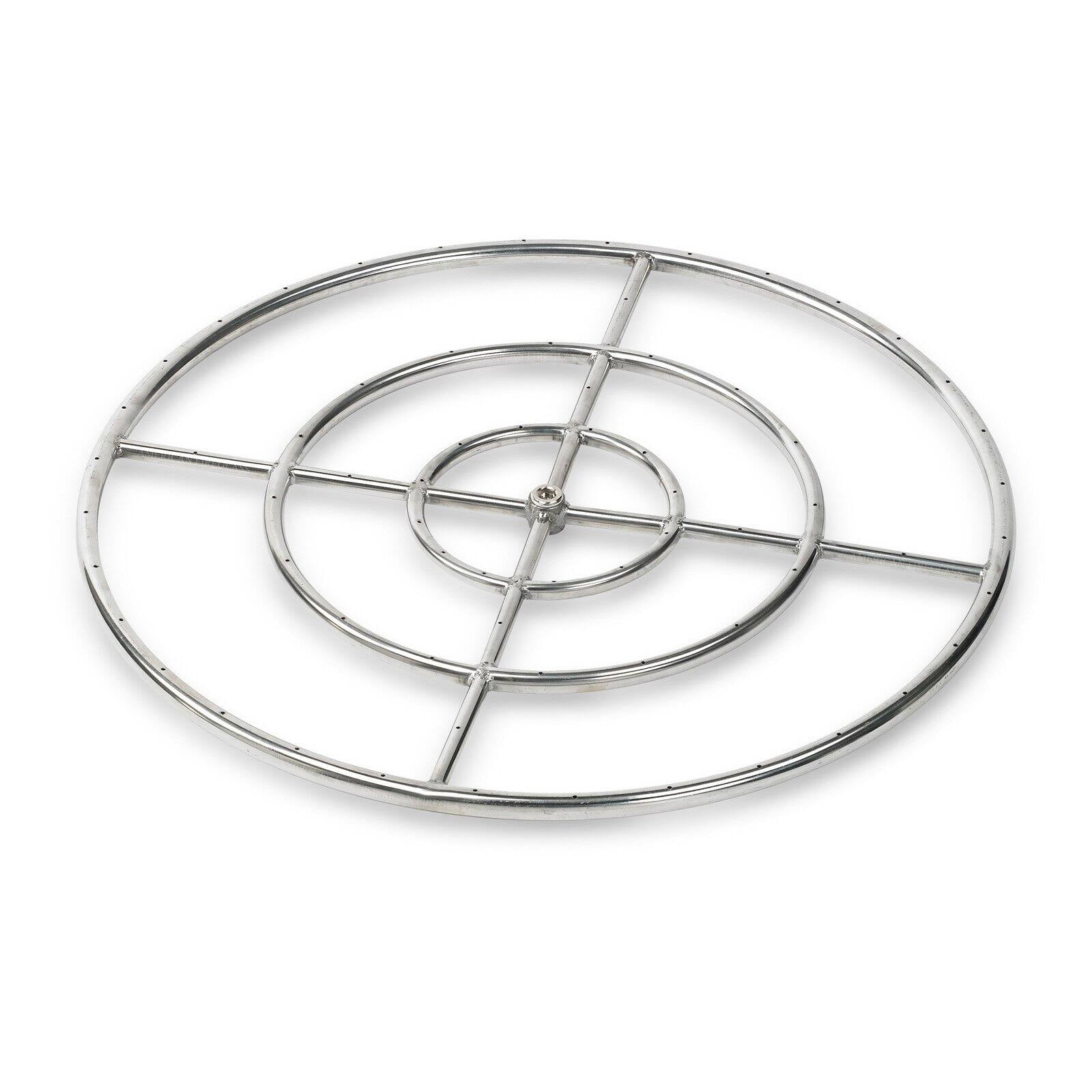 Picture of American Fire Glass SS-FR-30 30 in. Triple-Ring Stainless Steel Burner with A 0.75 in. Inlet