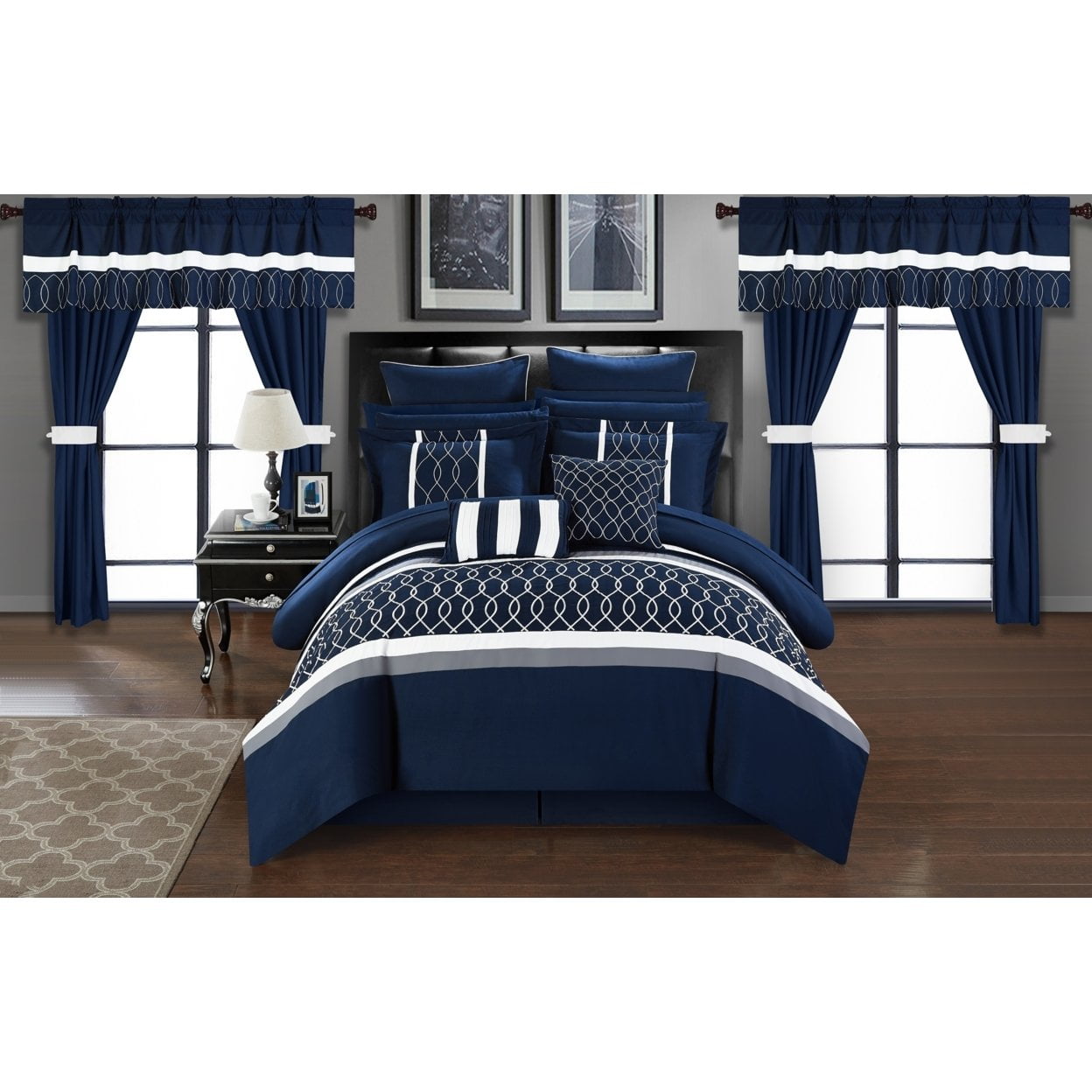 Picture of Luxury Bedding CS2887 Dinah Navy Comforter Set, Queen