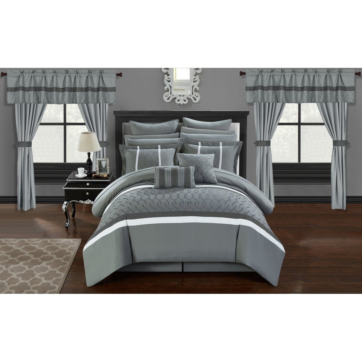 Picture of Luxury Bedding CS2885 Dinah Grey Comforter Set, Queen