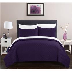 Picture of Chic Home BQS00224-US Thor Quilt Cover Set&#44; Purple - Queen - 3 Piece