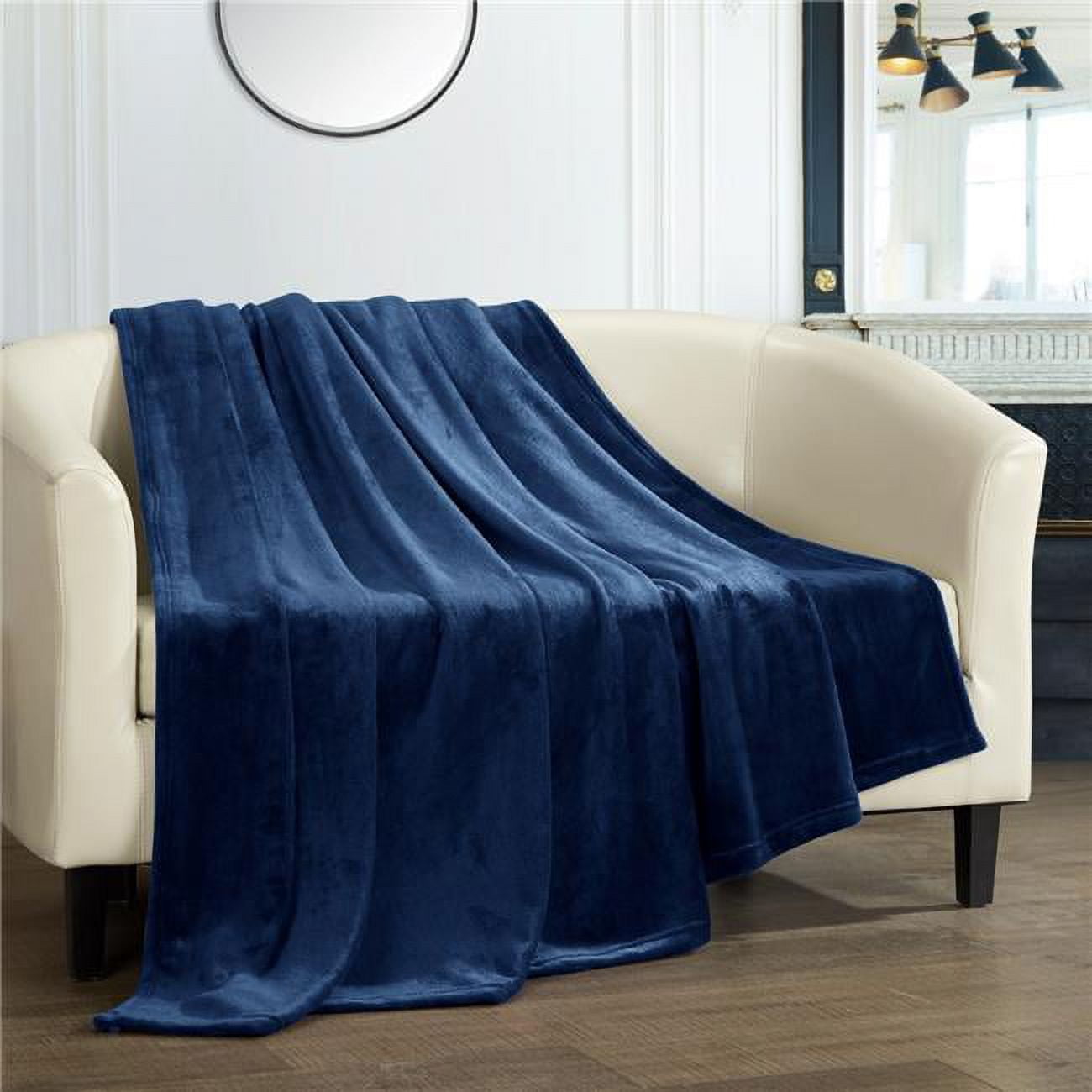 Picture of Chic Home BTB24923-US Kaden Throw Blanket Cozy Super Soft Ultra Plush Micro Mink Fleece Decorative Design&#44; 50 x 60 in. - Navy