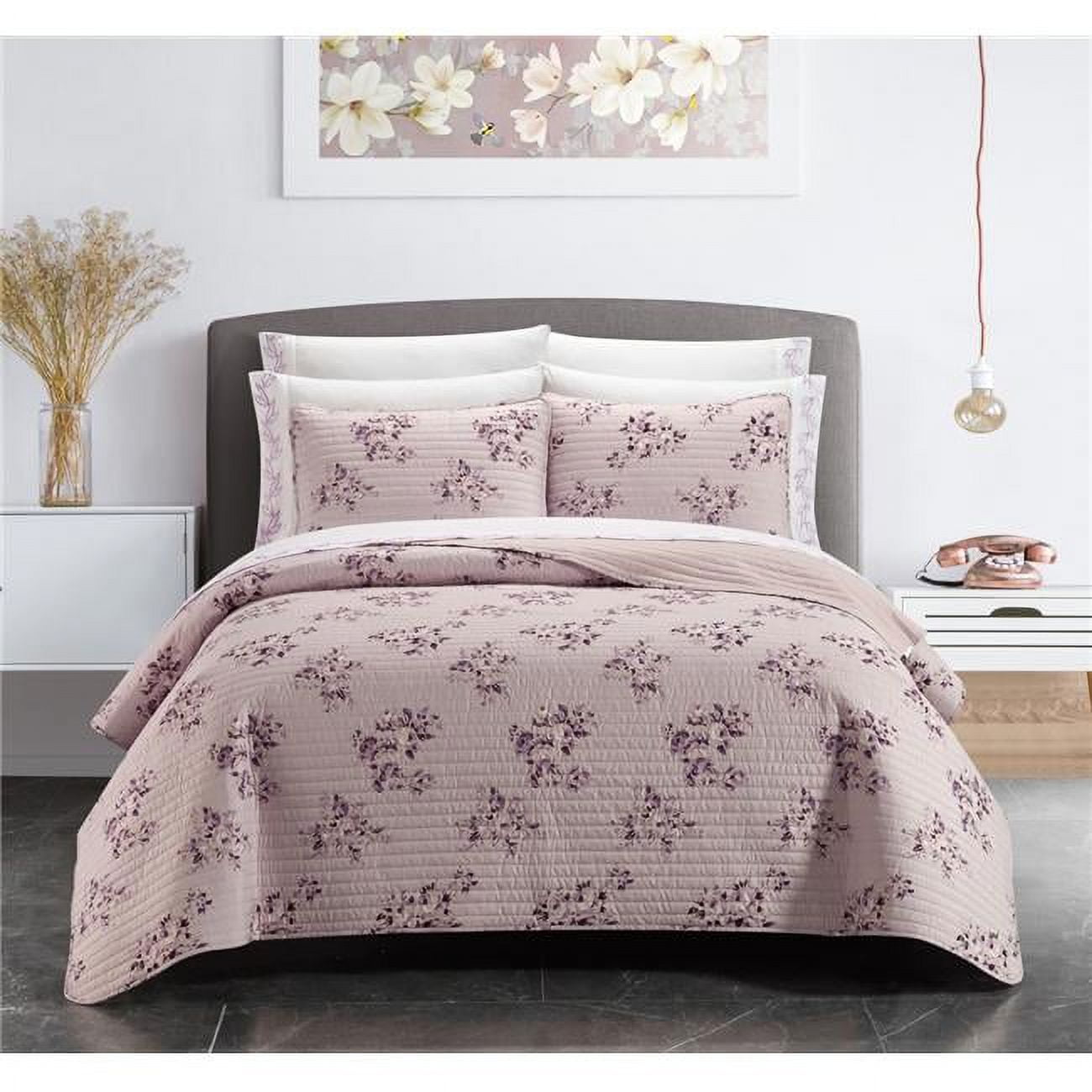 Picture of Chic Home BQS23506-US Triniti Quilt Set&#44; Blush Pink & Purple - California King Size - 9 Piece