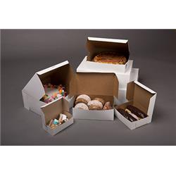 Picture of Quality Carton & Converting 6121 Lock Corner Chipboard Bakery Box&#44; White - Case of 100