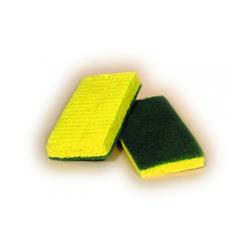 74-612 6.25 x 3.25 in. Scrubber Sponge Medduty, Green Backed & Yellow Sponge - Case of 20 -  ACS