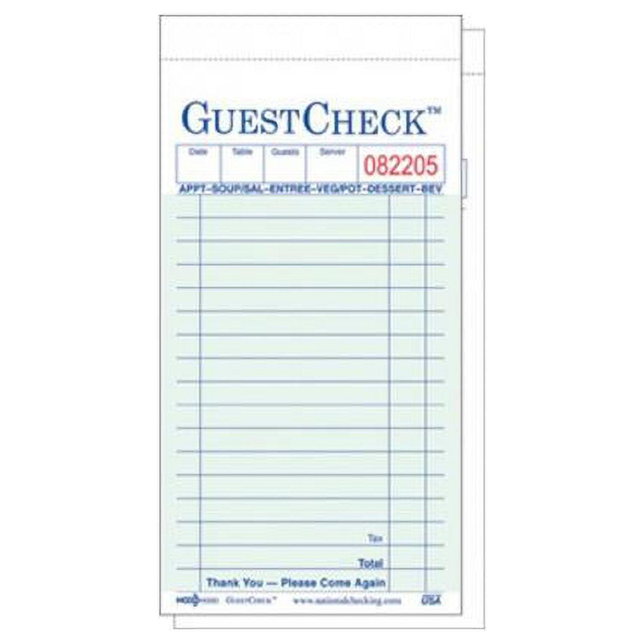 Picture of National Checking A6000G CPC 3.37 x 6.25 in. Duplicate Gust Check Pad&#44; Green - Case of 2500