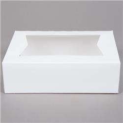 Picture of Quality Carton & Converting WW992 CPC 9 x 9 x 2.5 Auto Cake Box with Window&#44; White - Case of 200