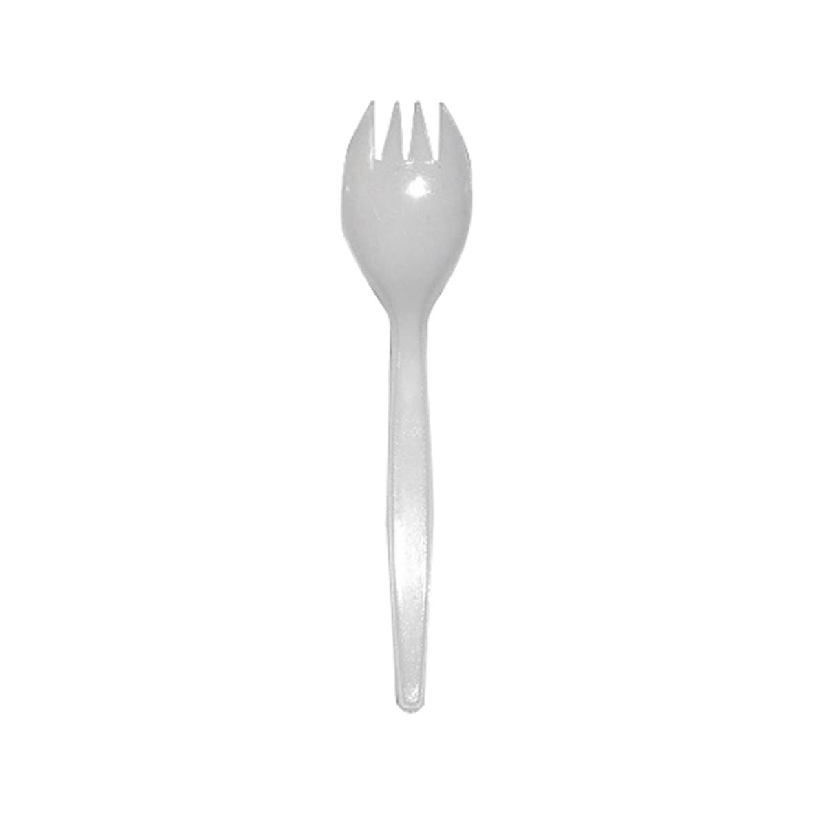 Picture of Netchoice 406013 PE White Medium Weight Polypro Spork