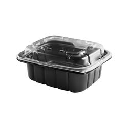 Picture of CPC 4110620 R3JC 7 x 6 in. Crisp Combo Polypropylene Food Container with Black Base &amp; Clear Lid - Case of 400