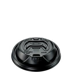 Picture of Dart Container 16RCLBLK R3J 16 oz Black Optima Reclosable Lid with Lock &amp; Reclose - Case of 1000