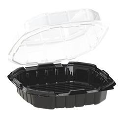 Picture of Anchor Packaging 4669020 9 x 9 in. Crisp Food PP Clear Lid & Black Base Hinged Container - Case of 100