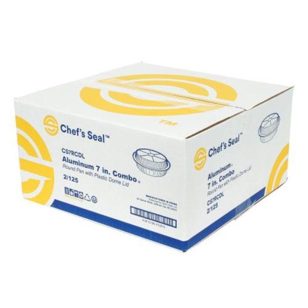 Picture of Chefs Seal CS7RCDL NJ 7 in Aluminum Pan with Clear Dome Lid - Case of 250