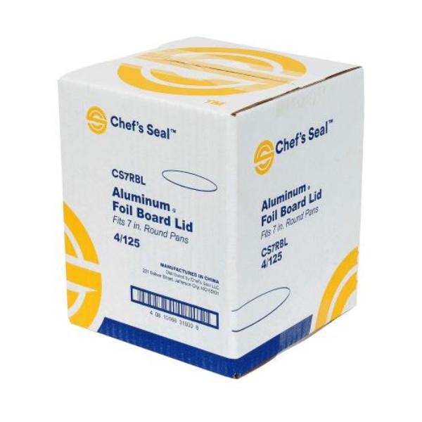 Picture of Chefs Seal CS7RBL NJ 7 in. Round Board Lid Laminated for CS7R Pan&#44; White - Case of 500