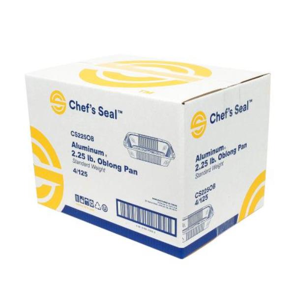 Picture of Chefs Seal CS225OB NJ 2.25 oz Aluminum Standard Weight Oblong Foil Pan&#44; Silver - Case of 500