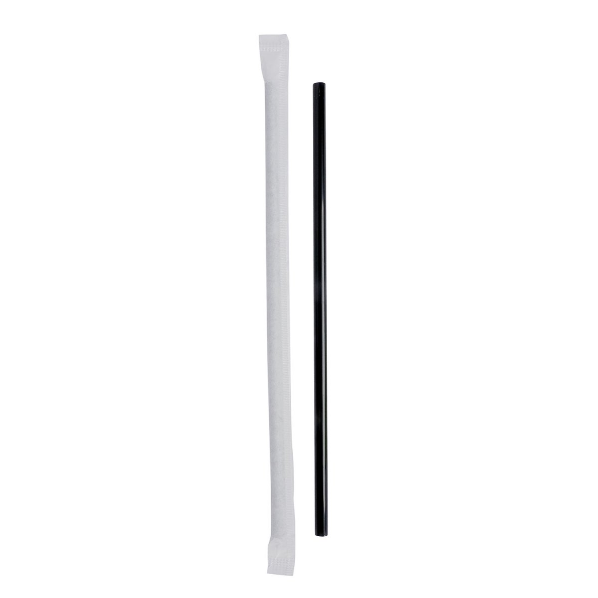 Picture of Jovials J775BKXA12 NJ 7.75 in. Jumbo Paper Wrapped Straws&#44; Black - Case of 12000