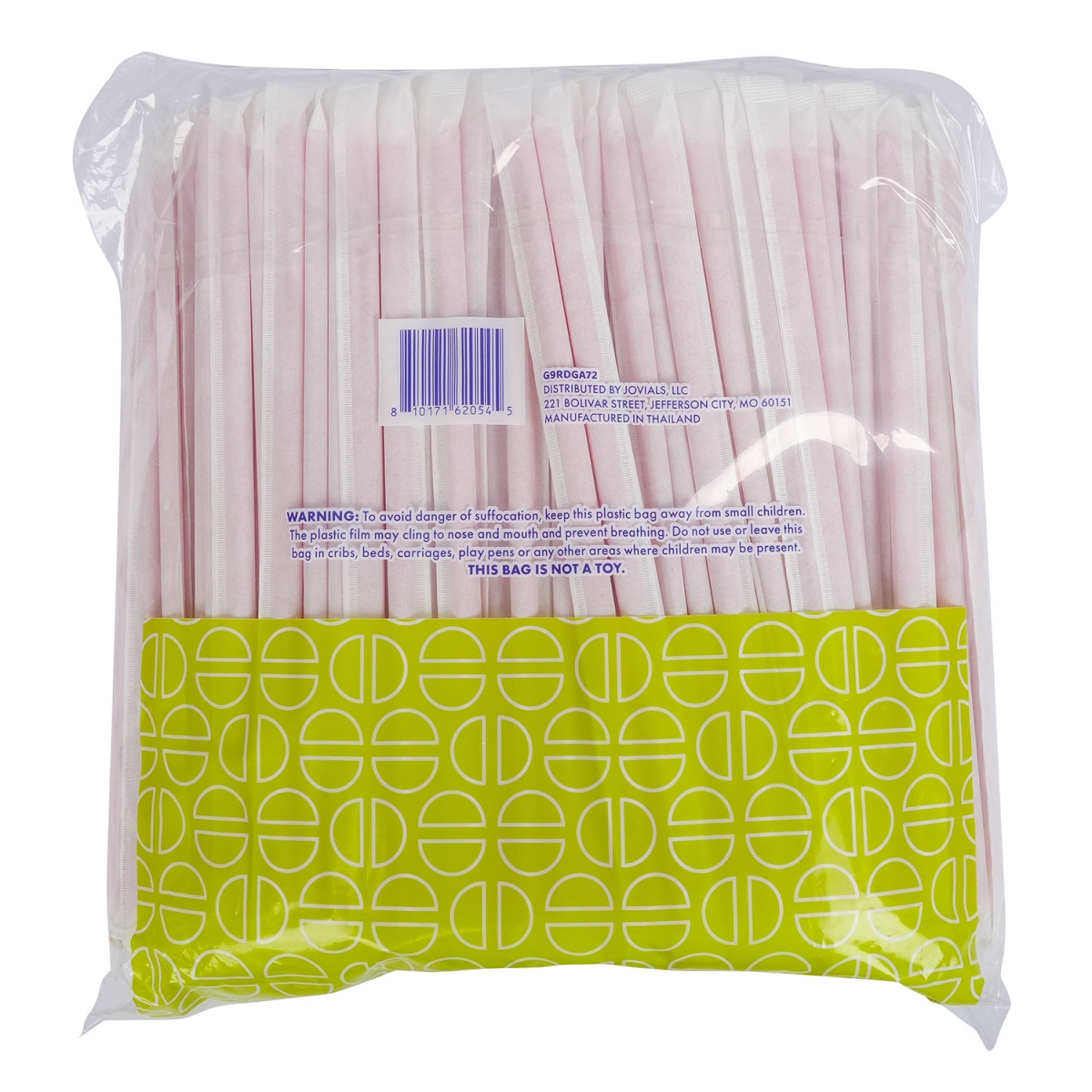 Picture of Jovials G9RDGA72 NJ 9 in. Giant Bagged Paper Wrapped Straws&#44; Red - Case of 7200