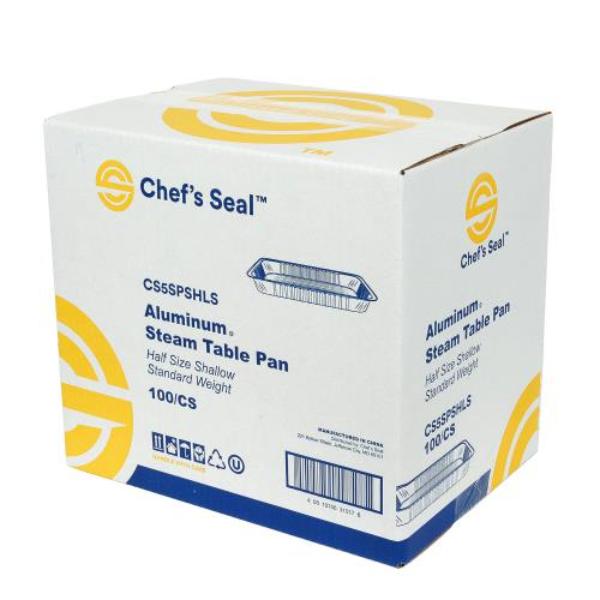 Picture of Chefs Seal CS5SPSHLS NJ 0.5 Size Aluminum Standard Weight Shallow Steam Pan - Case of 100