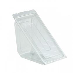 Picture of Anchor Packaging 4511019 CPC Clear Hinged Sandwich Wedge PVC Lid & Base&#44; Case of 250