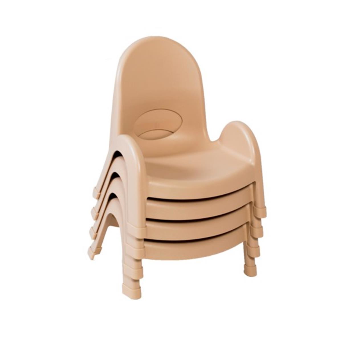 Picture of Childrens Factory AB7705NT4 5 in. Value Stack Child Chair&#44; Natural Tan - Pack of 4