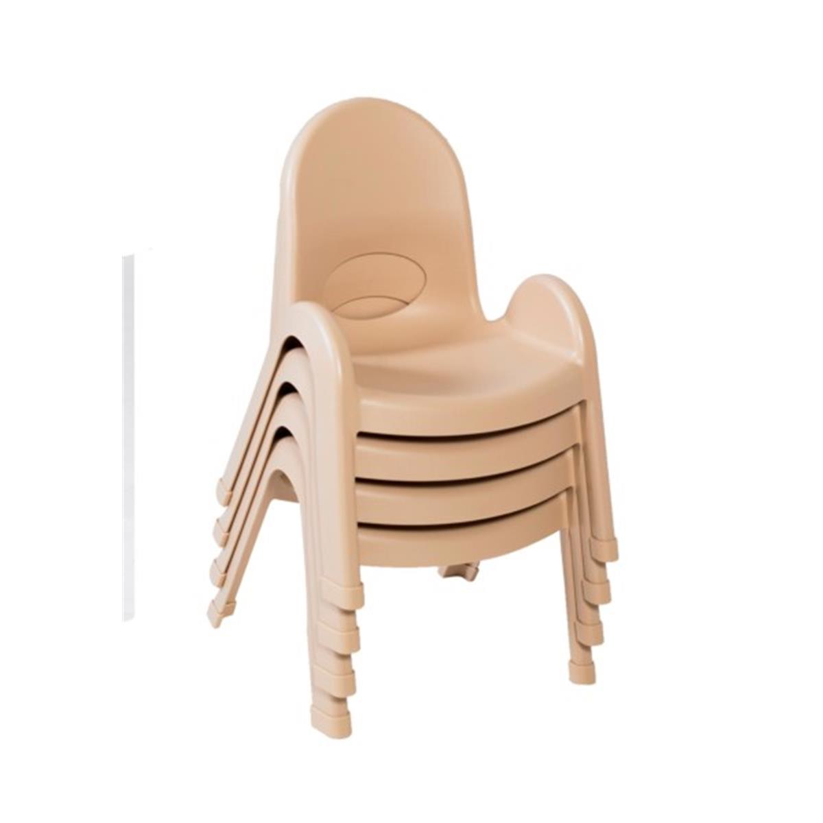 Picture of Childrens Factory AB7709NT4 9 in. Value Stack Child Chair&#44; Natural Tan - Pack of 4
