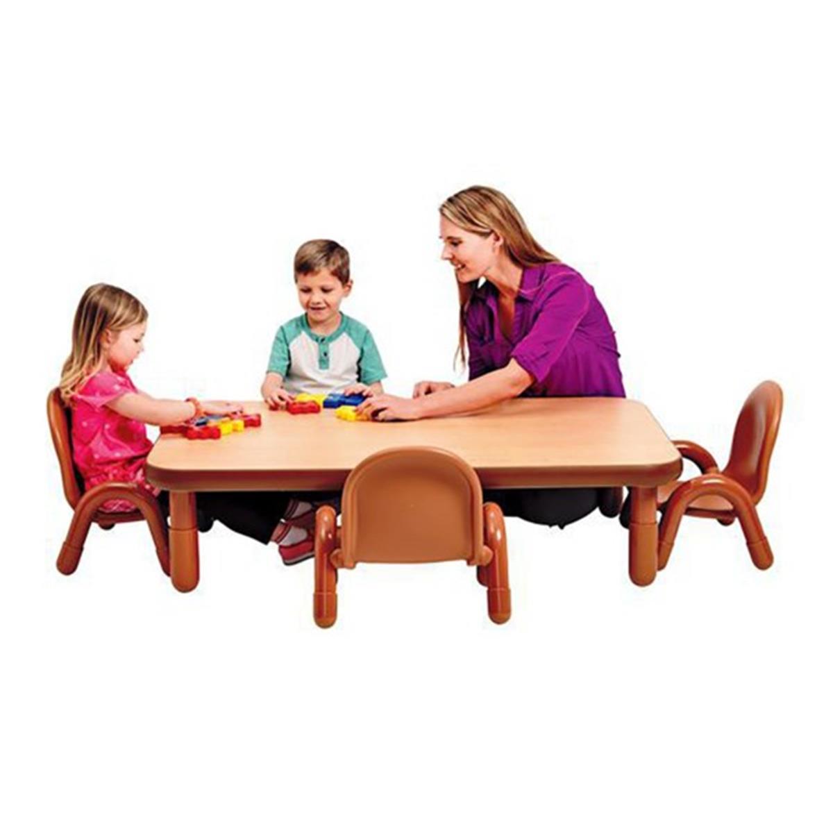 Picture of Childrens Factory AB74512NW5 48 x 30 x 12 in. BaseLine Toddler Small Rectangular Table & Chair Set&#44; Natural Wood