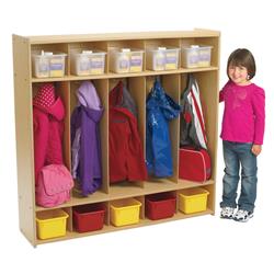 Picture of Angeles ANG7154 Value Line 5-Section Locker with 10 Coat Hooks - UV Finish&#44; Maple - 47 x 12 x 48 in.