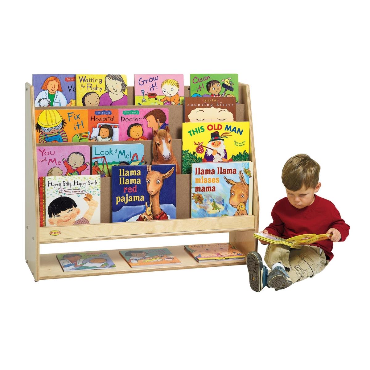 Picture of Angeles ANG9005 Value Line Birch 4-Shelf Book Display with Storage - UV Finish - 25 x 12 x 36 in.