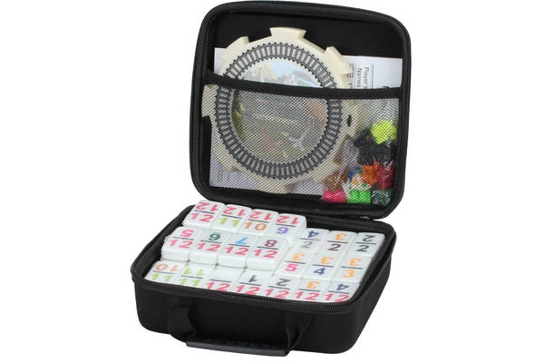 2520MT  2520MT Double 12 Mexican Train Dominoes in Black Case