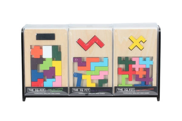 6121A  6121A 12 PC IQ Wooden Puzzles In Display