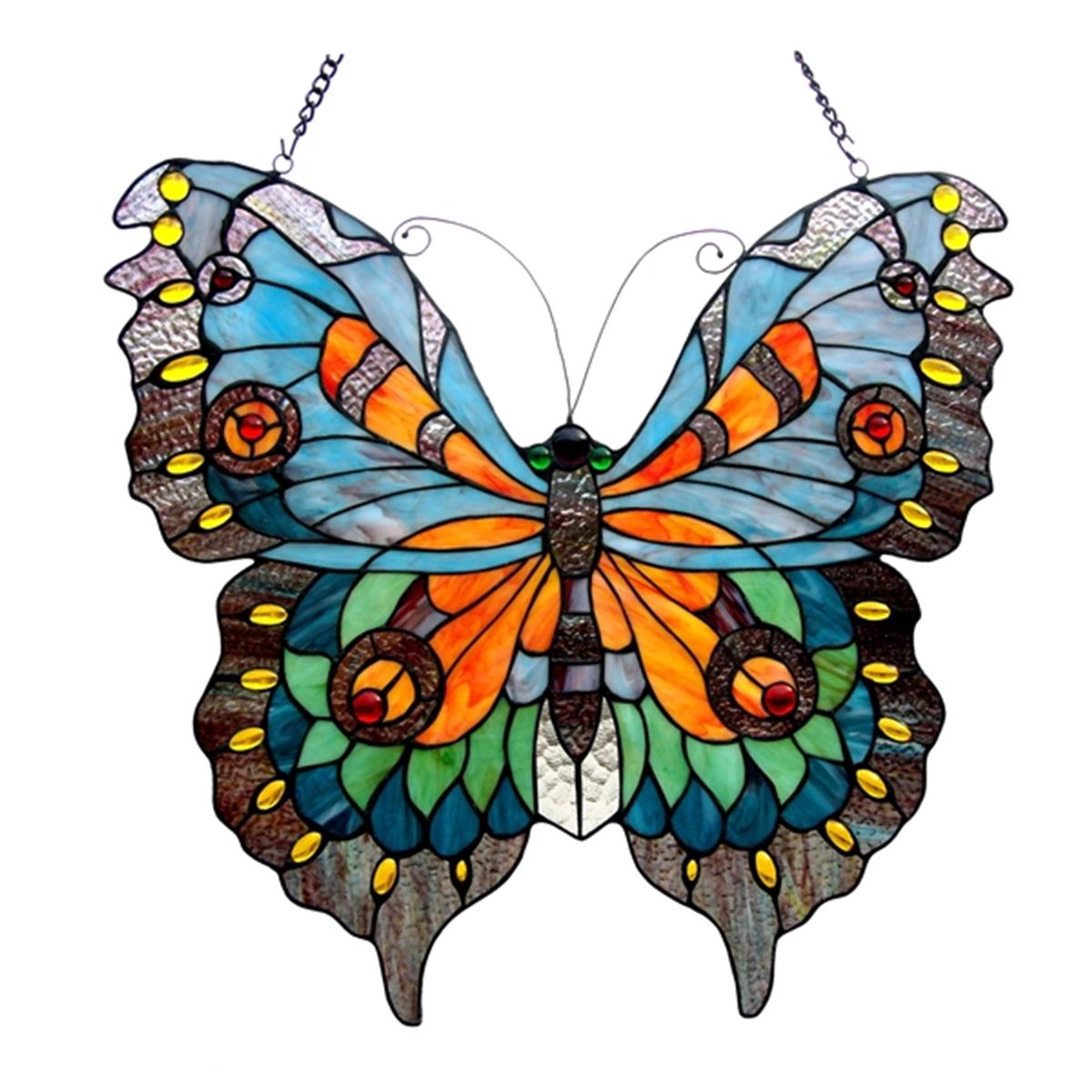Picture of Chloe CH1P544GA21-GPN 21 x 20 in. Lighting Mariposa Tiffany Glass Butterfly Window Panel -
