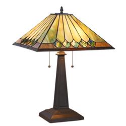 Graham Tiffany-Style 2 Light Mission Table Lamp - 16 in. Shade