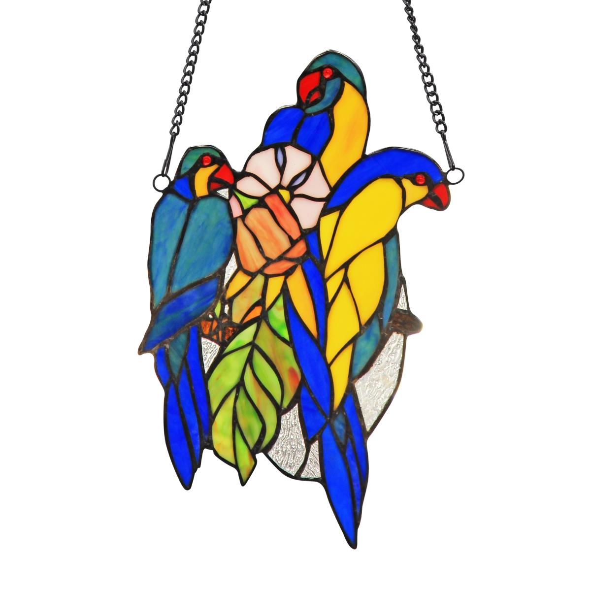 CH3P974BA13-GPN Bluetail Tiffany-Glass Window Panel - 13 in.