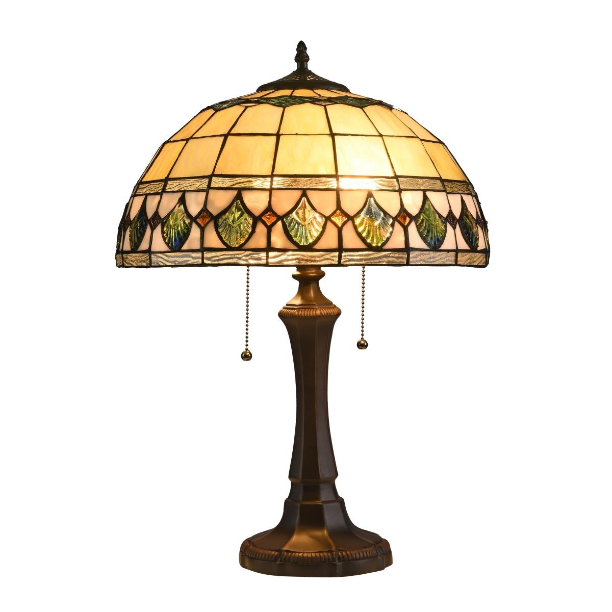 Dougal Tiffany-Style 2 Light Geometric Table Lamp - 16 in. Shade