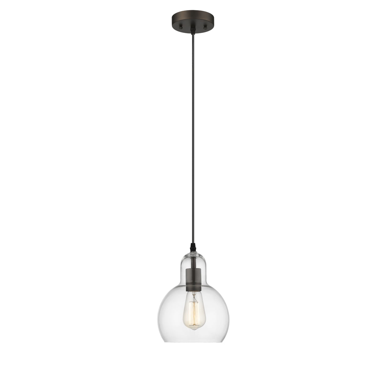 Picture of Chloe Lighting CH2S113RB08-DP1 Leilani Transitional 1 Light Rubbed Bronze Mini Ceiling Pendant - 7.5 in.