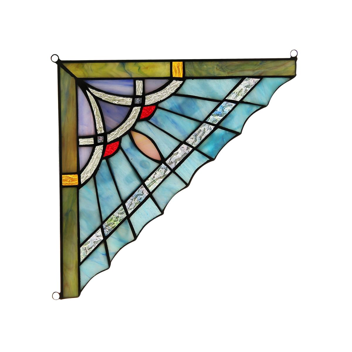 Picture of Chloe Lighting CH3P105BG10-CGP Obsidian Mission Tiffany-Glass Window Panel - 10 in.