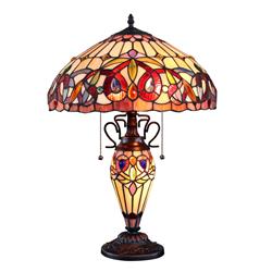 CH33353VR16-DT3 16 in. Serenity Tiffany-Style Dark Bronze 3 Light Double Lit Table Lamp -  CHLOE Lighting