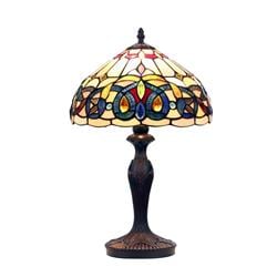 CH3T353BV12-TL1 12 in. Serenity Tiffany-style Victorian 1 Light Table Lamp, Dark Bronze -  CHLOE Lighting