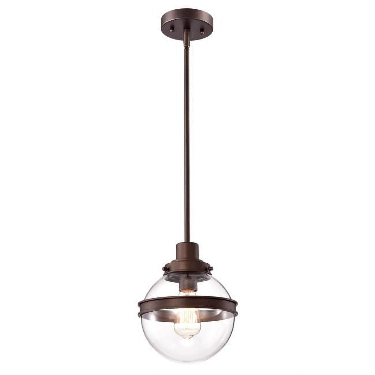 9 in. Wide Roan Transitional 1 Light Mini Pendant Ceiling Fixture, Oil Rubbed Bronze -  FeeltheGlow, FE2828155